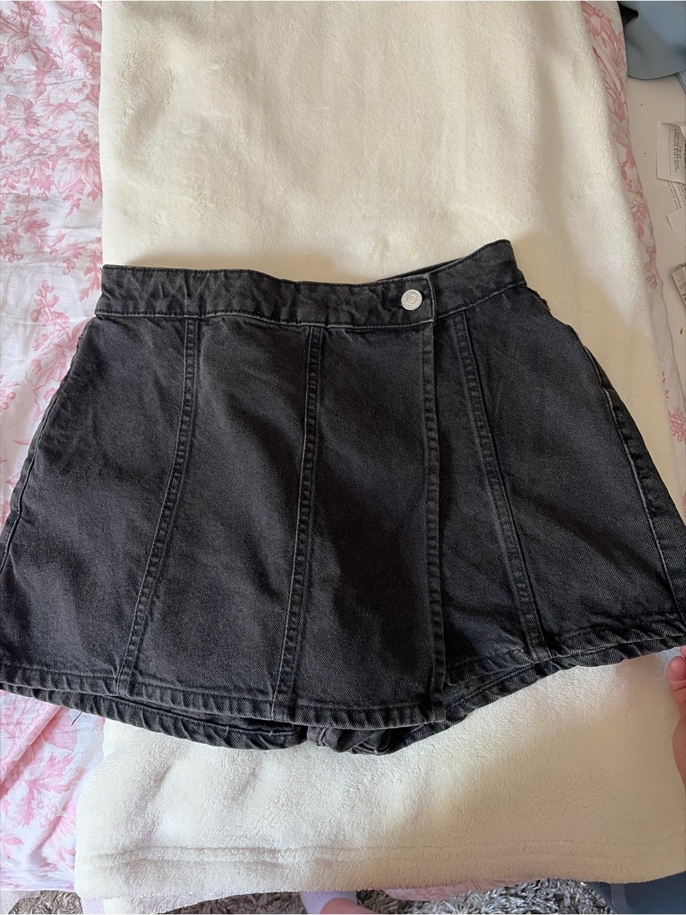 Brand New Primark Black Denim Skort Zip